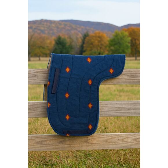 New Blue w/ Red & Gold English Saddle Pad - Picture 2 of 5